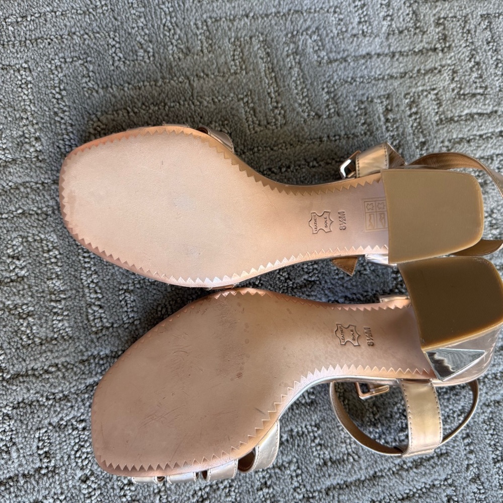 Tory Burch Metallic Strappy Heels Size 8.5 - Picture 13 of 16